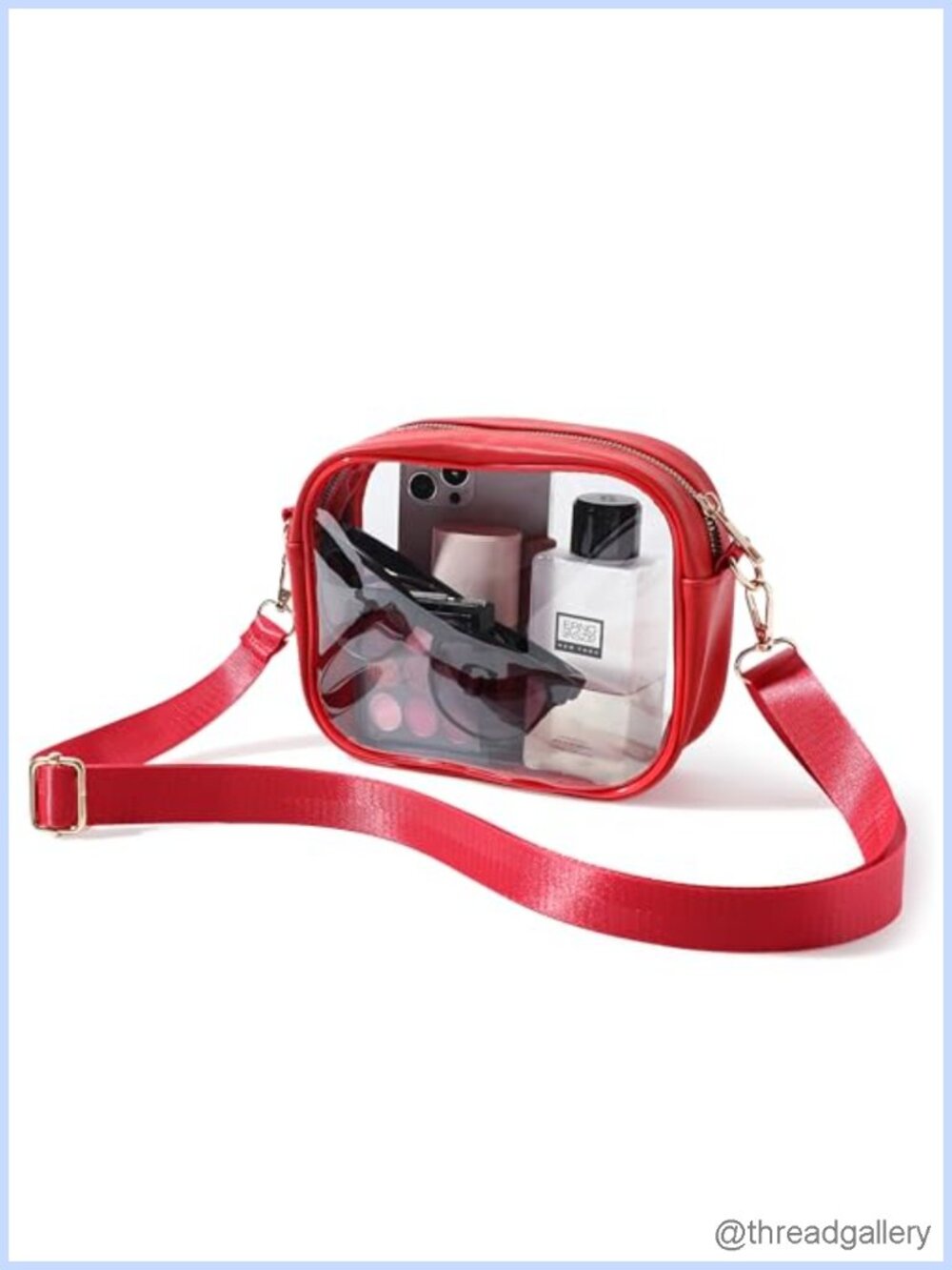 Clear Crossbody Bag Stadium Approved Transparent Purse Adjustable Strap Concert